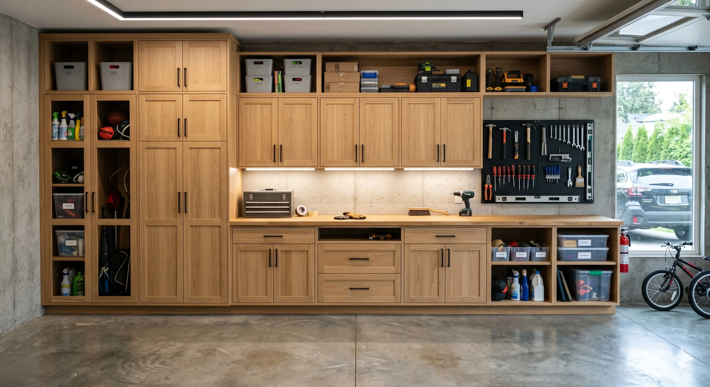 Heavy duty garage storage cabinets installed in Dallas TX garage
